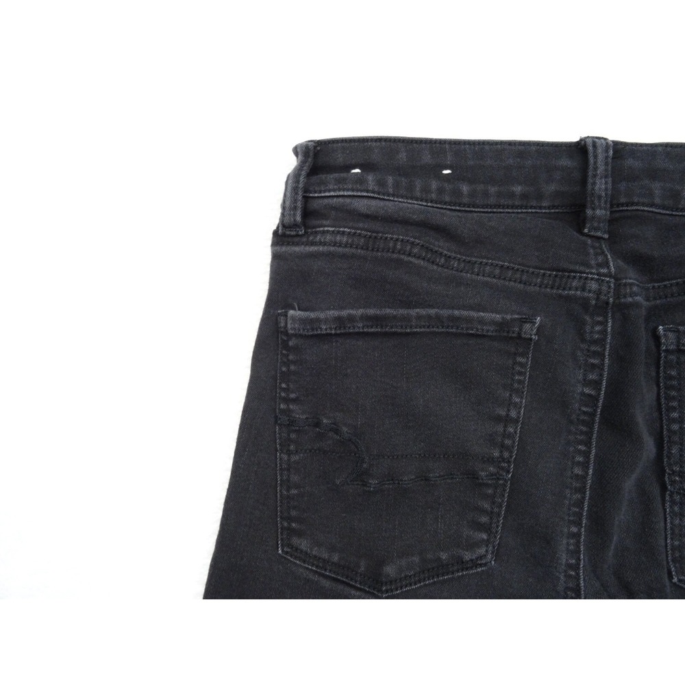 American Eagle Jeans Womens Size 8 Black High Rise Jegging Stretch Distressed - Picture 11 of 16